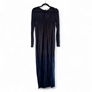 Lush Black‎ Lace Maxi Dress Women's Size Medium Long Sleeve LBD Vampy  Gothic